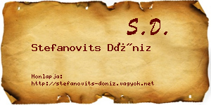 Stefanovits Döniz névjegykártya